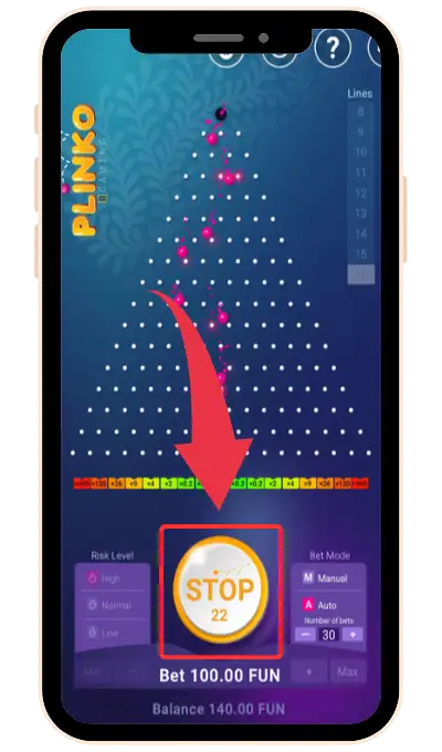 Set the bet amount or min/max bet and press Play